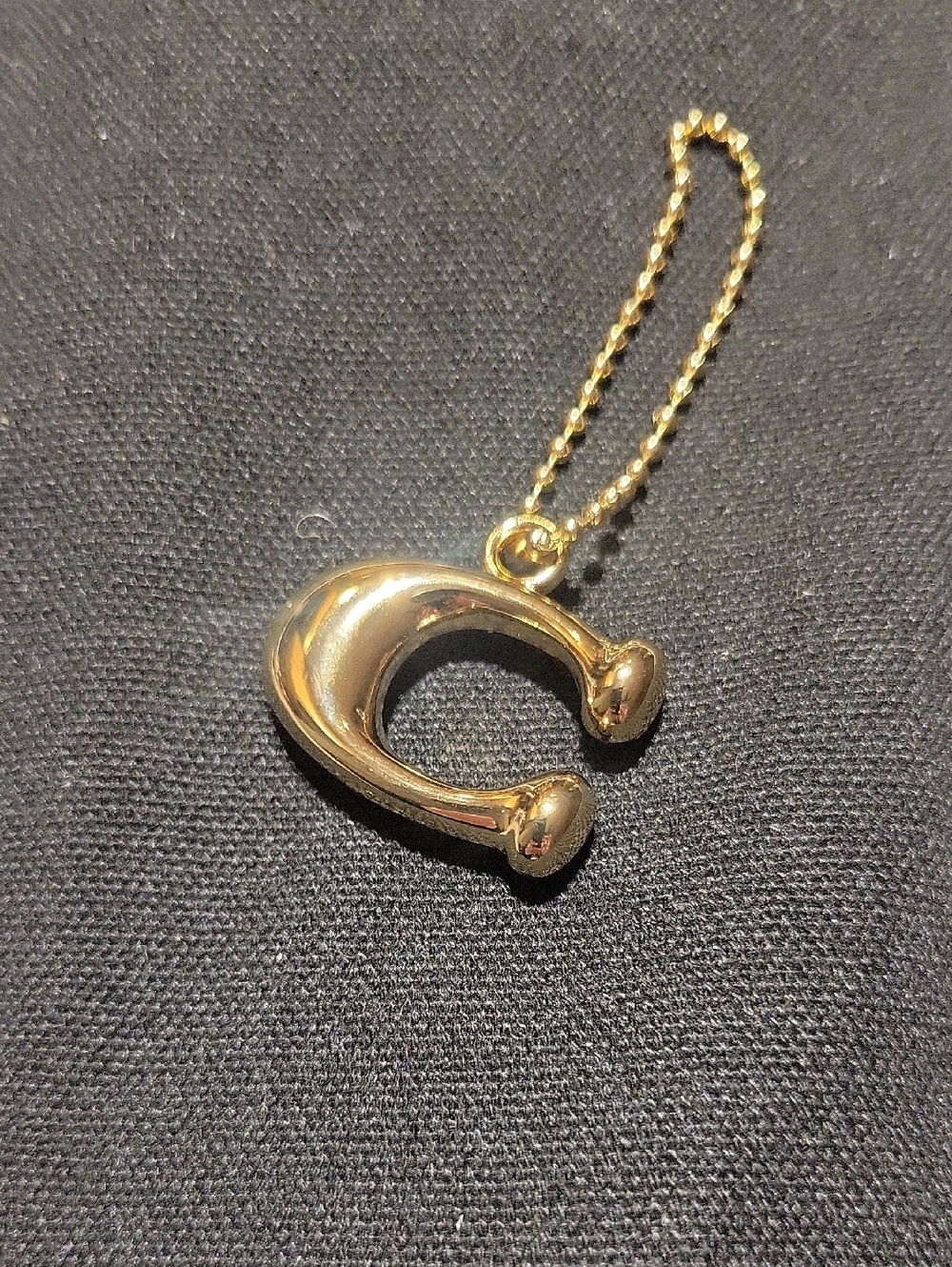 Coach Gold Horseshoe Charm Pendant Necklace